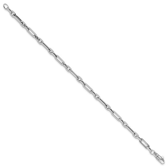 14k White Gold Polished Paper Clip Link Bracelet