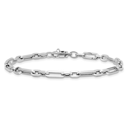 14k White Gold Polished Paper Clip Link Bracelet