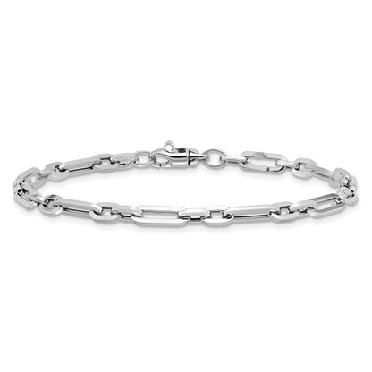 14k White Gold Polished Paper Clip Link Bracelet