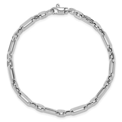 14k White Gold Polished Paper Clip Link Bracelet