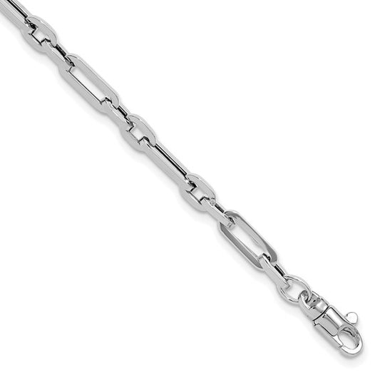 14k White Gold Polished Paper Clip Link Bracelet