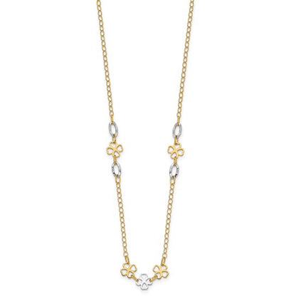 14k Two-Tone Flower Necklace