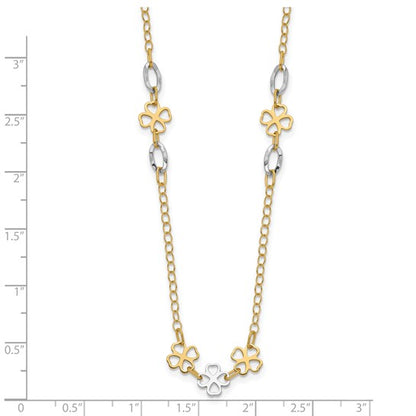 14k Two-Tone Flower Necklace