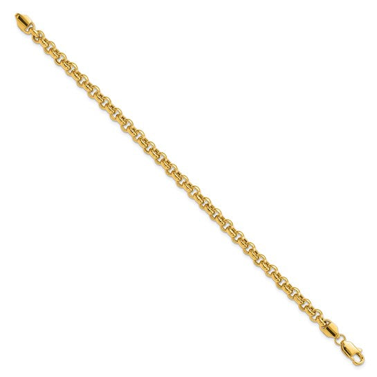 14k Yellow Gold Fancy Rolo Link Bracelet - 5mm