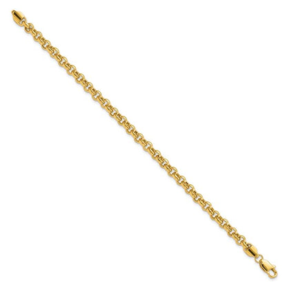 14k Yellow Gold Fancy Rolo Link Bracelet - 5mm