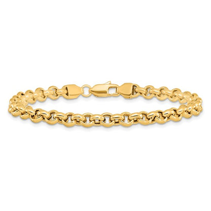14k Yellow Gold Fancy Rolo Link Bracelet - 5mm