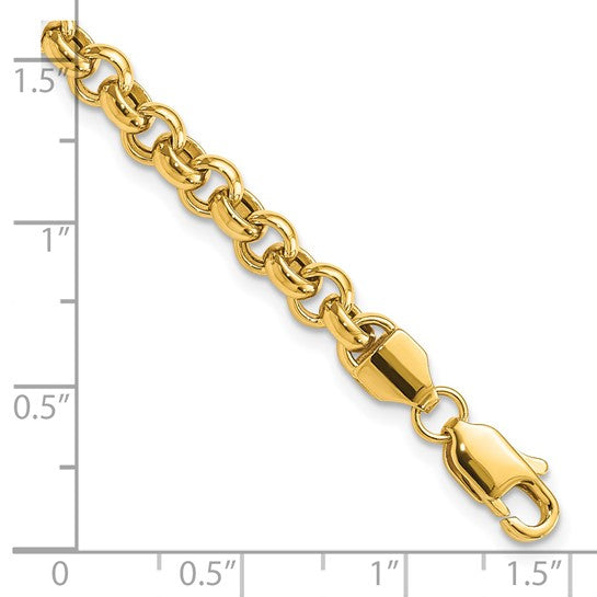 14k Yellow Gold Fancy Rolo Link Bracelet - 5mm