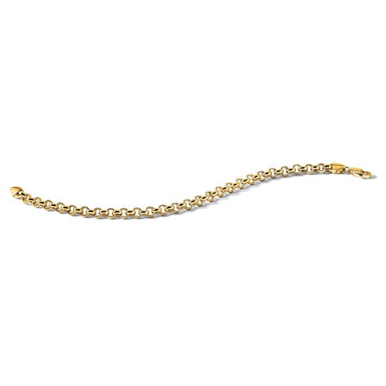 14k Yellow Gold Fancy Rolo Link Bracelet - 5mm