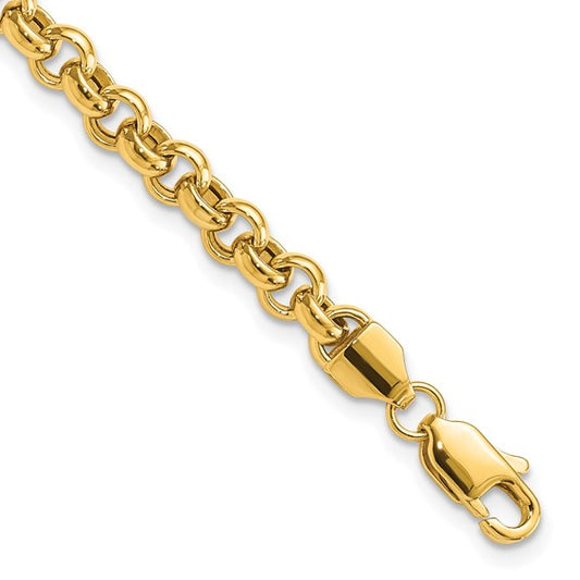 14k Yellow Gold Fancy Rolo Link Bracelet - 5mm