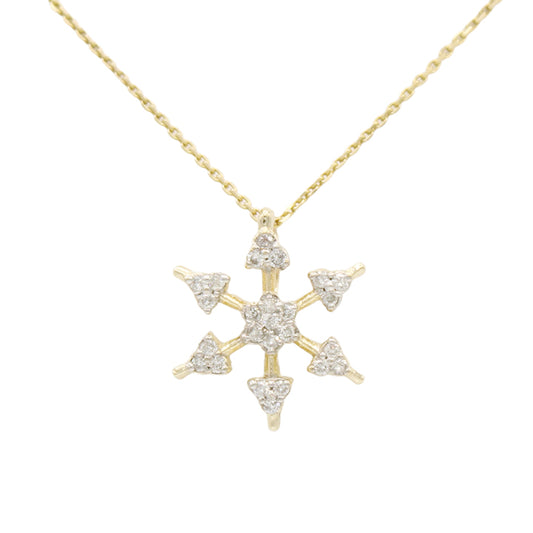 14k Diamond Snowflake Pendant - 0.38ct TDW