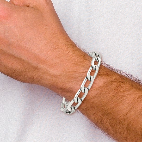 Stainless Steel Polished Open Link Bracelet 8.5 Inches