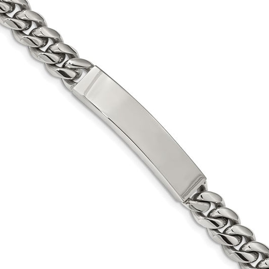 Stainless Steel Polished Cuban Link Bracelet 8.25 Inches