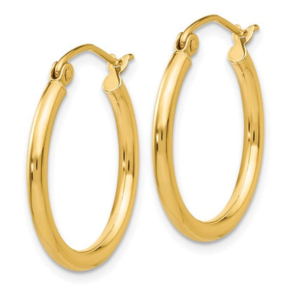 14k Classic Polished 2.00 mm Hoop Earrings - 20 mm