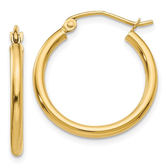 14k Classic Polished 2.00 mm Hoop Earrings - 20 mm