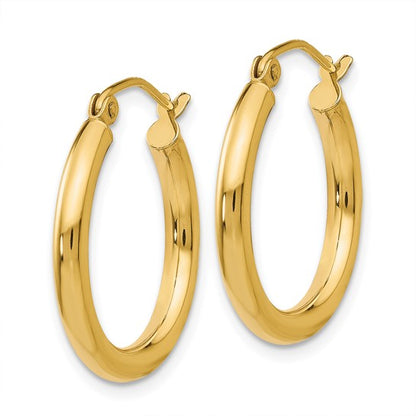 14k Classic Polished 2.50 mm Hoop Earrings - 20 mm