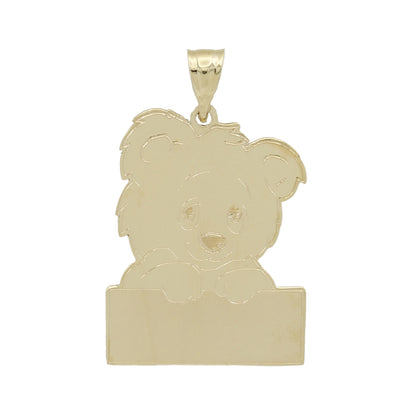 14k Yellow Gold Teddy Bear Charm Pendant