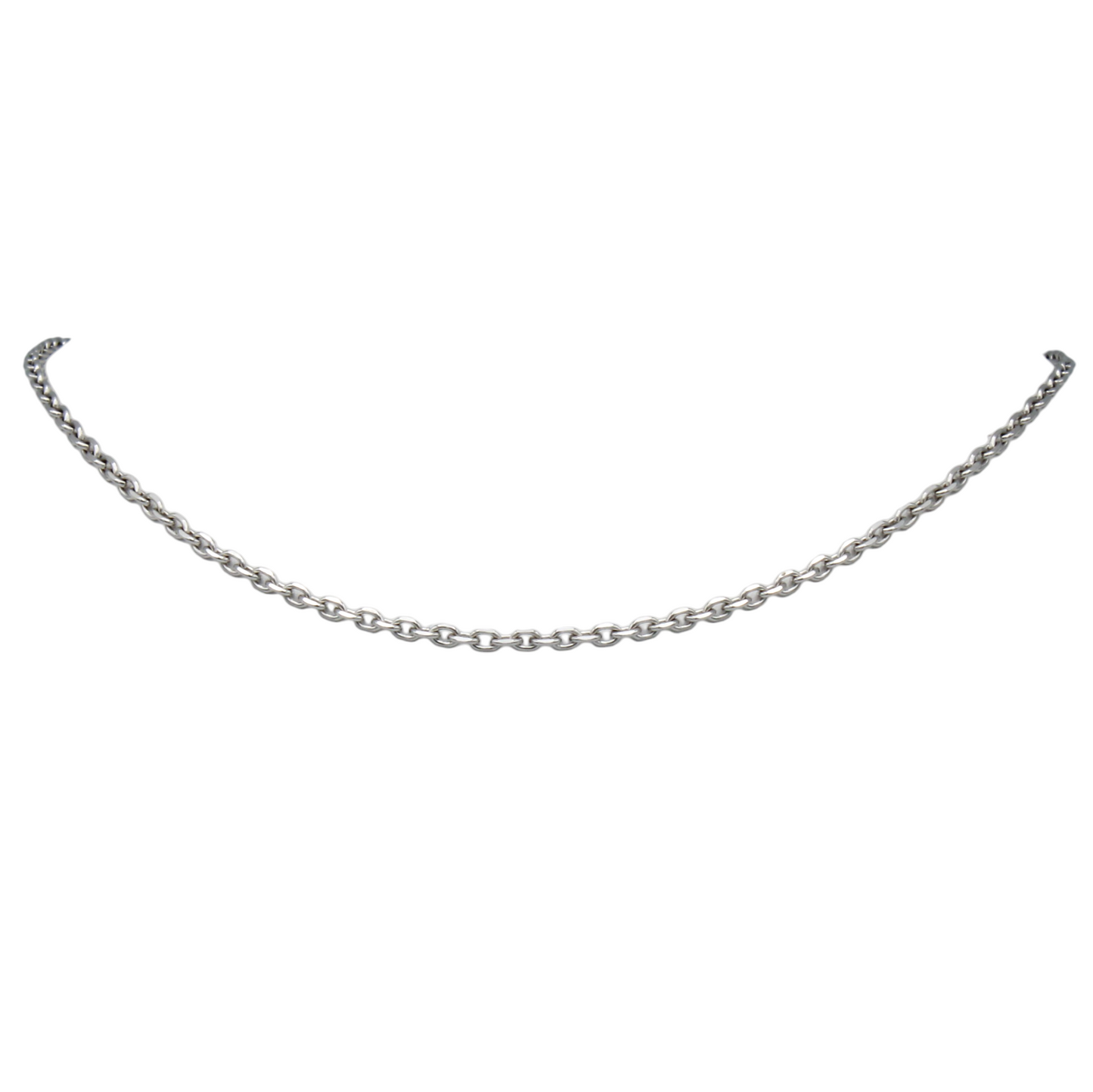 14k White Cable Link Anklet