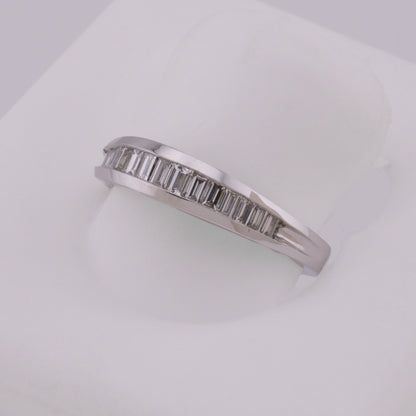 14k White Gold Channel-Set Baguette Diamond Wedding Band