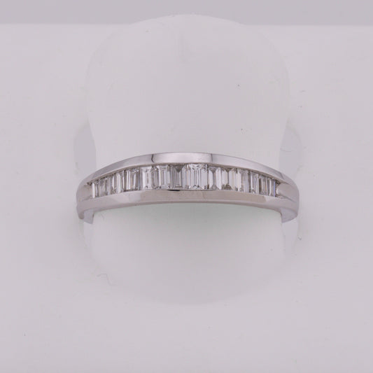 14k White Gold Channel-Set Baguette Diamond Wedding Band
