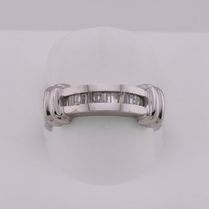 14k White Gold Channel-Set Baguette Diamond Wedding Band