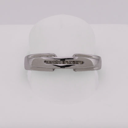 14k White Gold Channel-Set Diamond Wedding Band