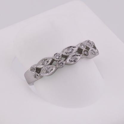 14k White Gold Fancy Diamond Double Band