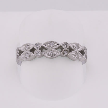 14k White Gold Fancy Diamond Double Band