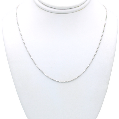 14k White Bead Chain  1.00 mm