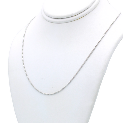 14k White Bead Chain  1.00 mm