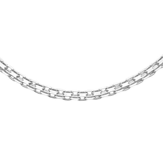 14k White Bismark Link Chain - 1.70 mm