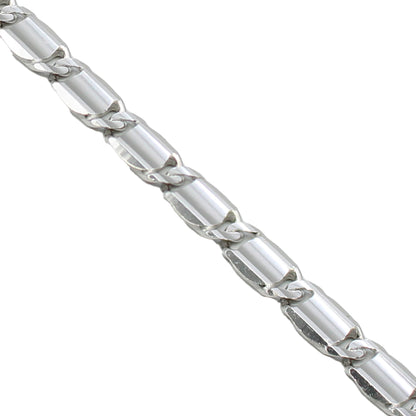 14k White Gold Closed Tiger Eye Link Bracelet