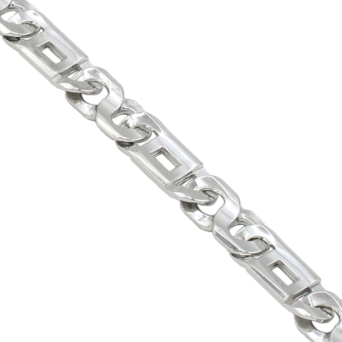 14k White Gold Square & Infinity Style Link Bracelet