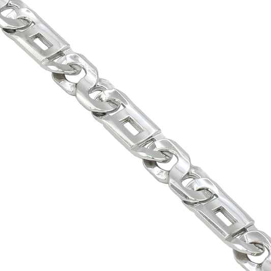 14k White Gold Square & Infinity Style Link Bracelet