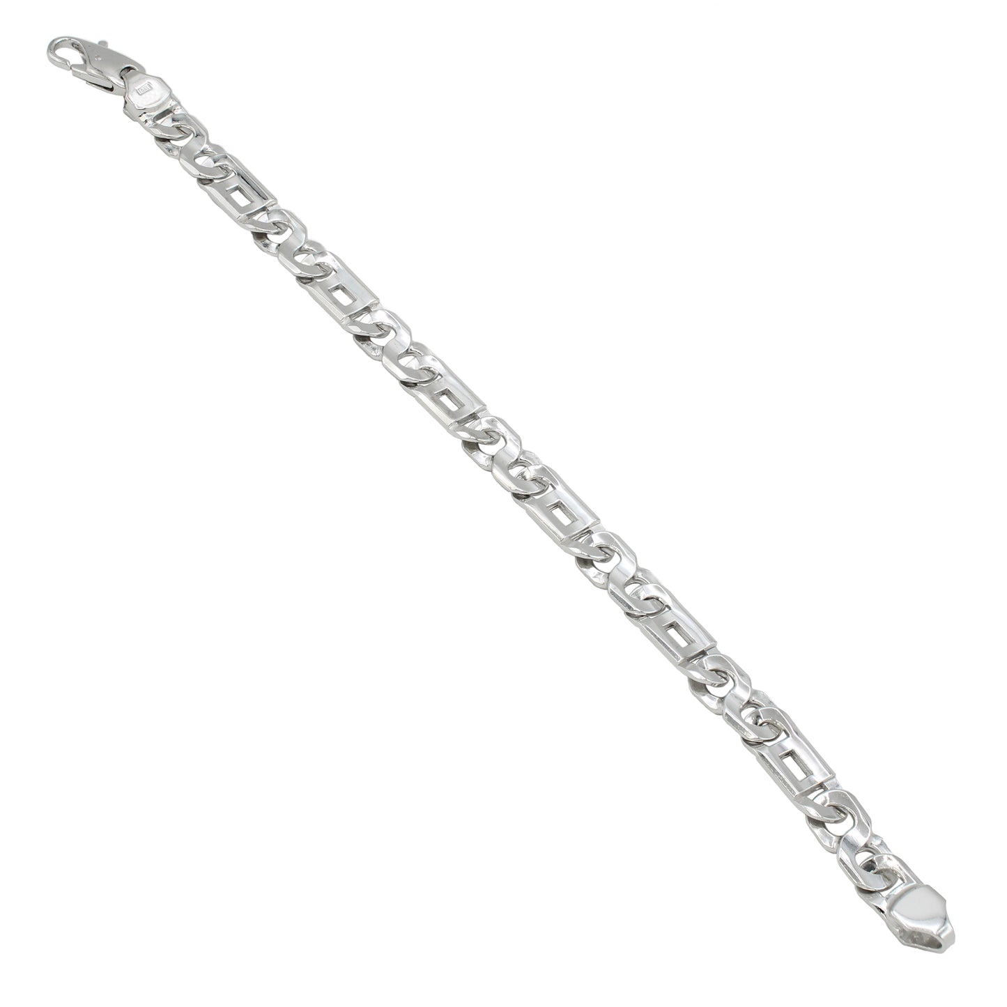 14k White Gold Square & Infinity Style Link Bracelet