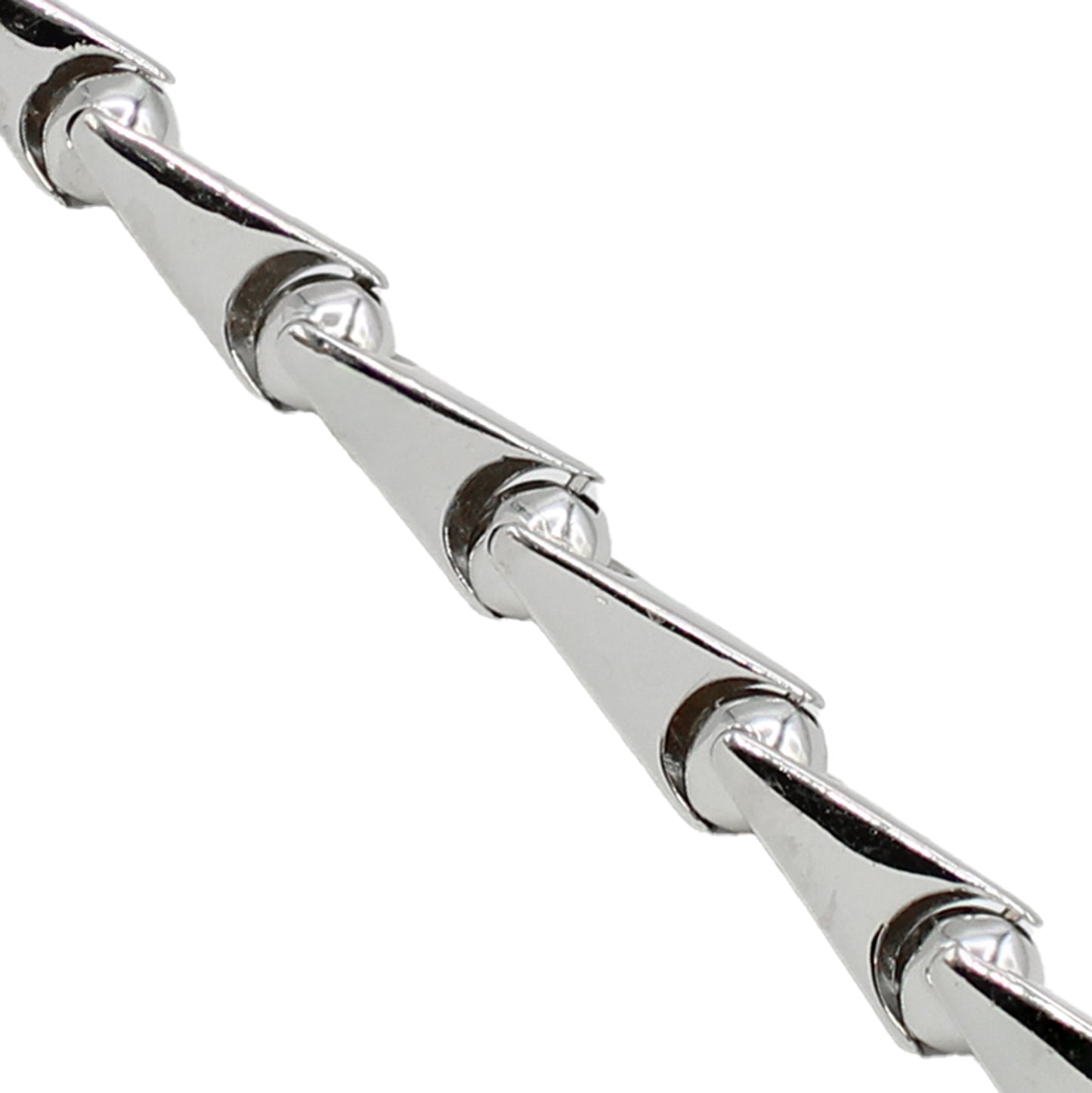 14k White Gold Barrel Link Style Bracelet