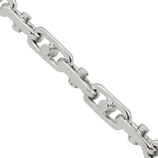 14k White Gold Barrel Link Style Bracelet