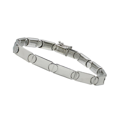 14k White Gold Screw Style Bracelet