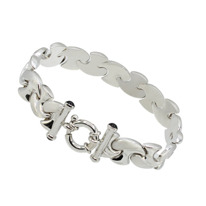 14k White Gold Mushroom Style Bracelet