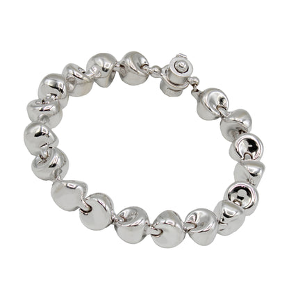 14k White Gold Fancy Abstract Bead Style Bracelet