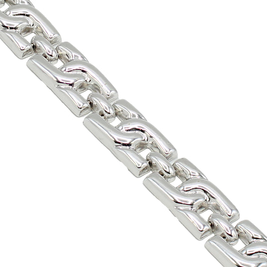 14k White Gold X & O Style Bracelet