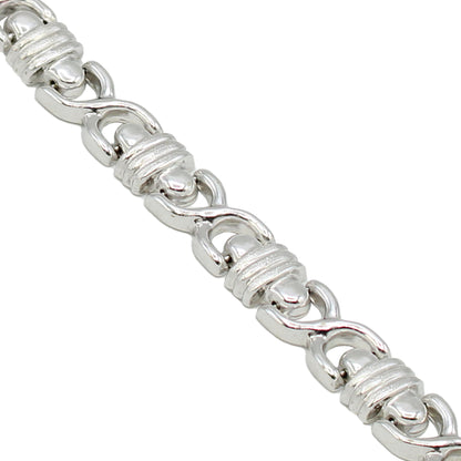 14k White Gold X & O Style Bracelet