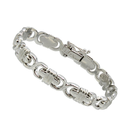 14k White Gold X & O Style Bracelet