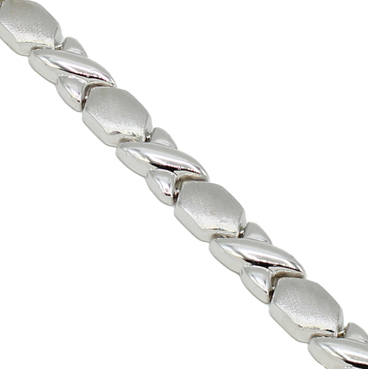 14k White Gold Classic X & O Bracelet