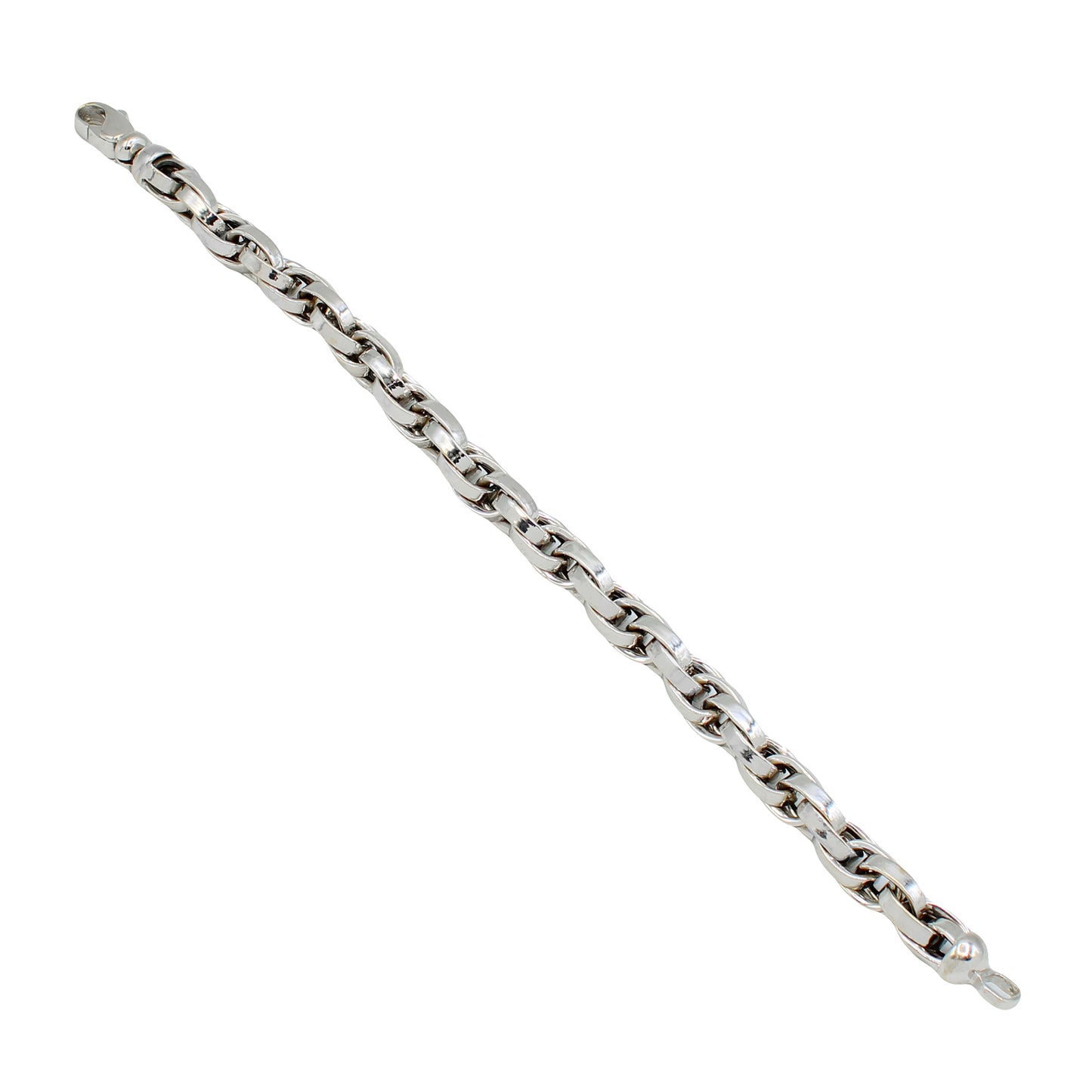 14k White Gold Fancy Twisted Style Bracelet