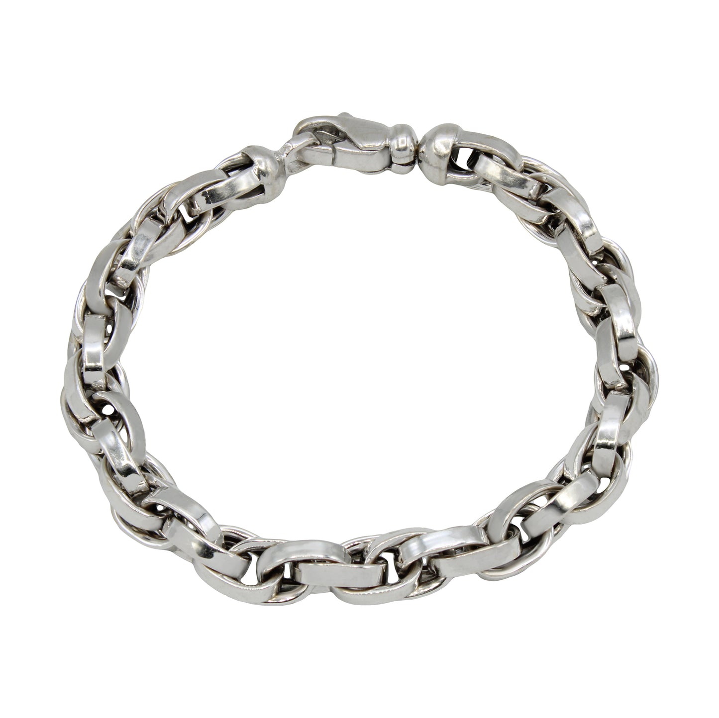 14k White Gold Fancy Twisted Style Bracelet