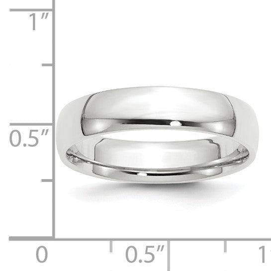 14k Half Round Comfort Fit Lightweight Wedding Bands - 5.00 mm