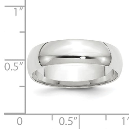 14k Half Round Comfort Fit Lightweight Wedding Bands - 6.00 mm