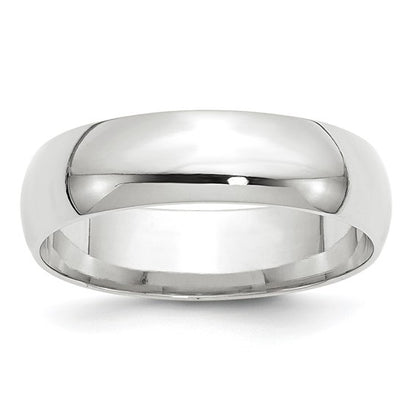 14k Half Round Comfort Fit Lightweight Wedding Bands - 6.00 mm