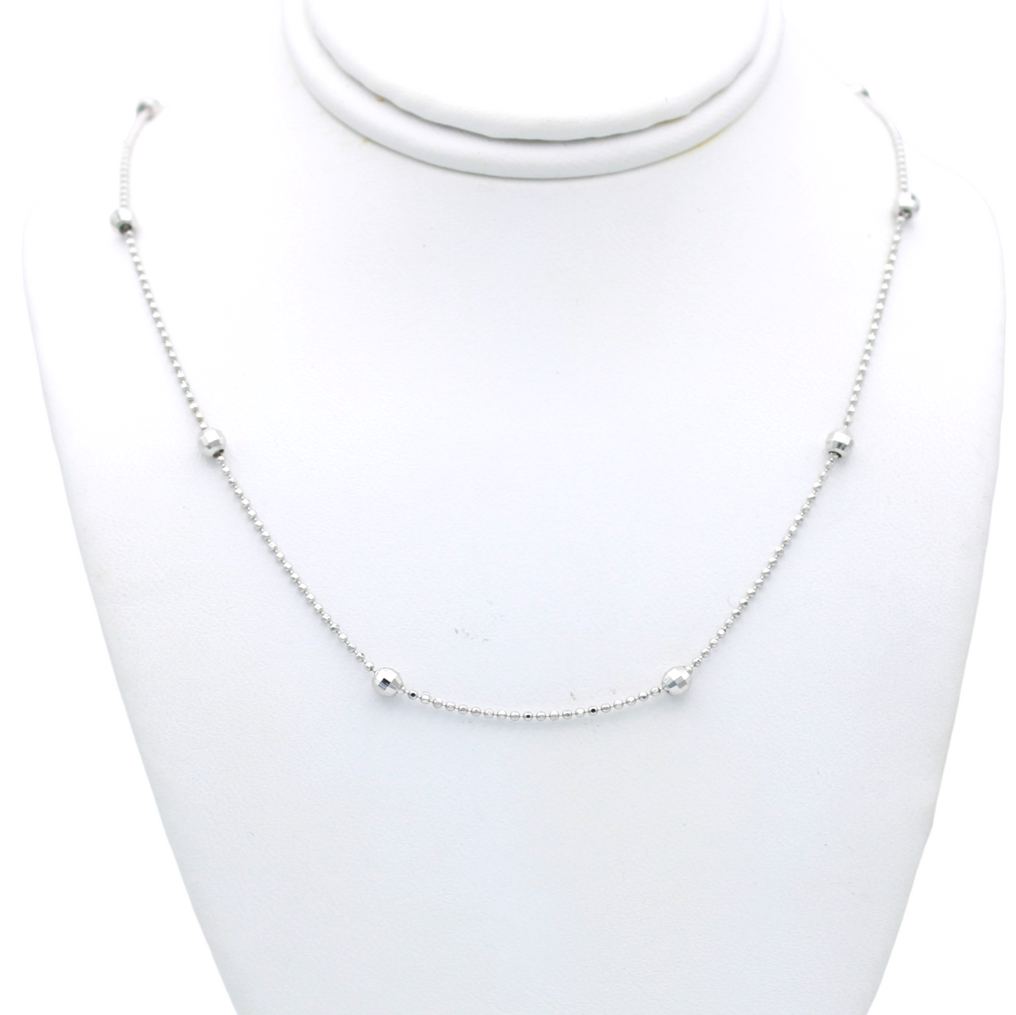 14k White Beads By The Yard Necklace 2.85 mm