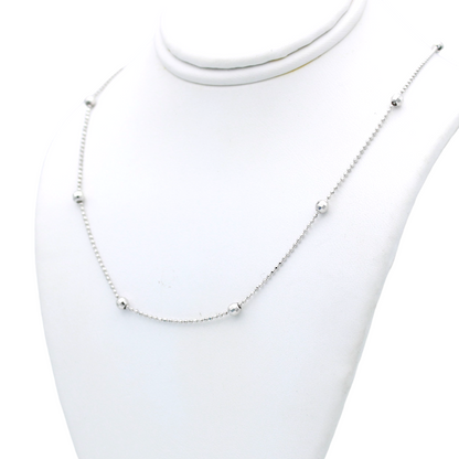 14k White Beads By The Yard Necklace 2.85 mm